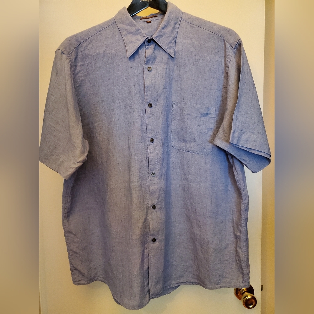 Tasso Ella Vintage Men's Linen Short Sleeve Shirt X-Large